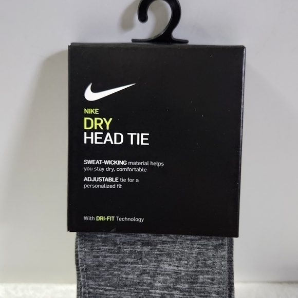 Nwt Nike Dry Dri-Fit Heathered Gray Head Tie Unisex - Picture 4 of 10